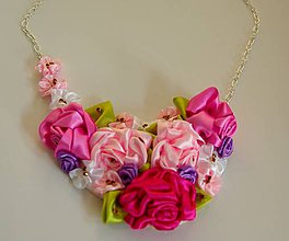Náhrdelníky - Ružový náhrdelník - 8215636_