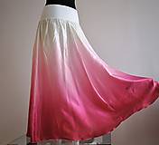 Sukne - Růžovo krémová - dlouhá hedvábná sukně - 8214227_