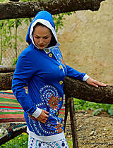 Mikiny - Dámska mikina s kapucou, šitá, maľovaná, etno MAHÁDÉVI - 8216712_