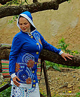 Mikiny - Dámska mikina s kapucou, šitá, maľovaná, etno MAHÁDÉVI - 8216713_