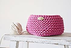 Pletený košík - pink