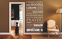 Dekorácie - Nálepky na stenu - Pravidlá rodiny - Slovensky  (Oranžová) - 8217404_