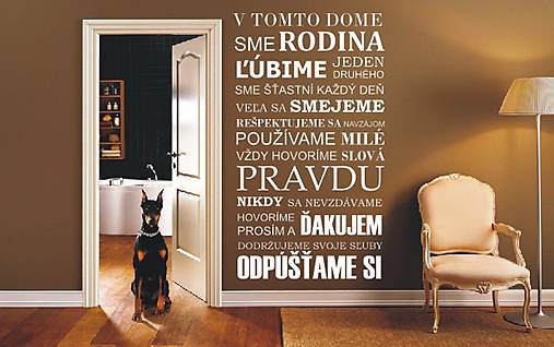 Nálepky na stenu - Pravidlá rodiny - Slovensky  (Oranžová)