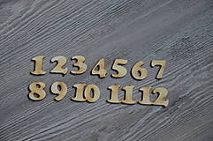drevené čísla na hodiny - 2 cm
