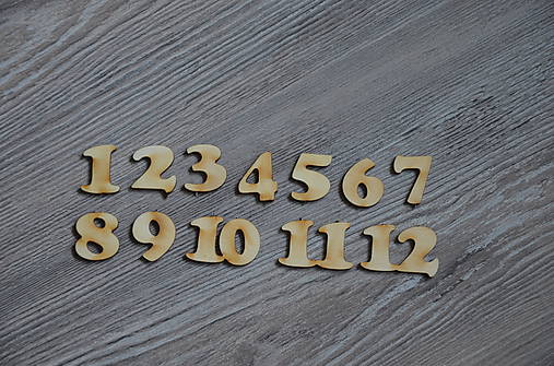 drevené čísla na hodiny - 2 cm