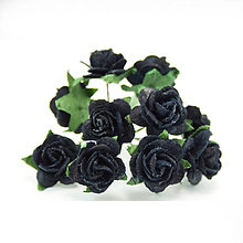 Papier - VÝPREDAJ! Ruže z morušového papiera - Tmavo-modré (1,5cm) - 8219336_