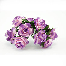 Papier - VÝPREDAJ! Ruže z morušového papiera - tónované fialové (1,5cm) - 8219374_