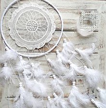 Dekorácie - Lapač snov Mandala Dream (white) - 8223561_