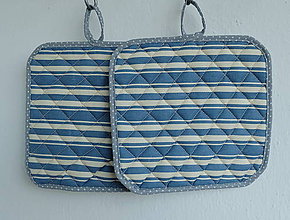 Úžitkový textil - Chňapka - farebné varianty (vzor modrý pruh) - 8222470_