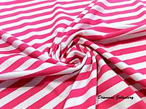 Textil - Úplet - Pásik ružový - cena za 10 cm - 8225567_