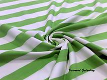 Textil - Úplet - Pásik zelený - cena za 10 cm - 8225572_