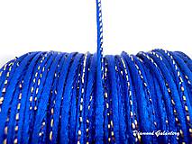 Galantéria - Saténová šnúrka 2 mm s lurexom - kráľovská modrá - 8226540_