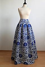 Sukne - slávnostná sukňa Modrý ornament - 8226985_
