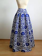 Sukne - slávnostná sukňa Modrý ornament - 8226986_