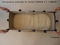 Detský textil - Podložka do kočíka Quinny Moodd Natural sovičková 100% MERINO - 8228148_