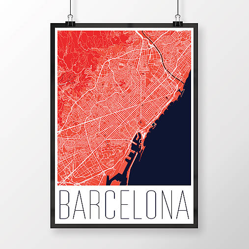 Obrazy - BARCELONA, moderná, červená - 8228082_