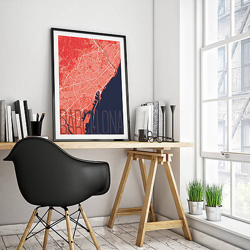 Obrazy - BARCELONA, elegantná, červená - 8228108_