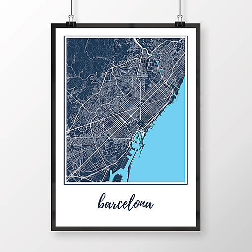 Obrazy - BARCELONA, klasická, tmavomodrá - 8228412_