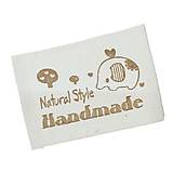Látková nášivka Handmade - Natural Style A.