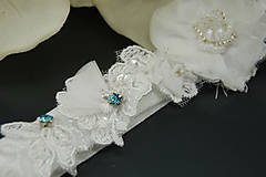 Spodná bielizeň - Wedding Flowers Lace Collection ... podvazek - 8232631_