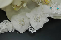Spodná bielizeň - Wedding Flowers Lace Collection ... podvazek - 8232633_