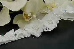 Spodná bielizeň - Wedding Flowers Lace Collection ... podvazek - 8232634_