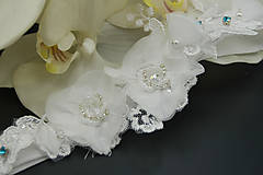 Spodná bielizeň - Wedding Flowers Lace Collection ... podvazek - 8232635_