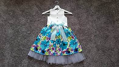Detské oblečenie - Dievčenské slávnostné šaty - kvety z oceánu - 8232658_