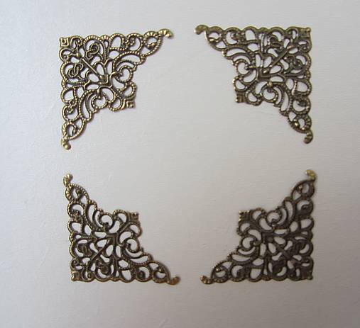 Komponenty - k4/ Kovové rohy mosadzné- sada 4ks  veľkosť M - 8234298_