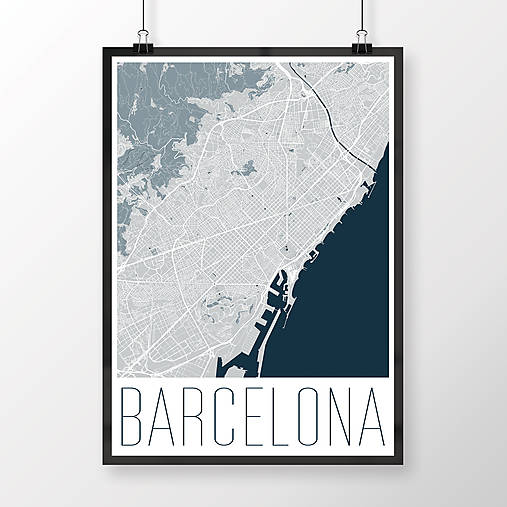 Obrazy - BARCELONA, moderná, svetlomodrá - 8233768_