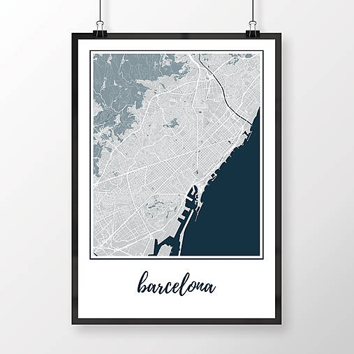 Obrazy - BARCELONA, klasická, svetlomodrá - 8233770_