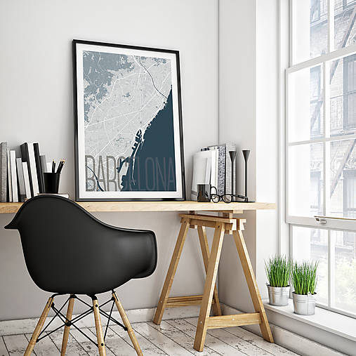 Obrazy - BARCELONA, elegantná, svetlomodrá - 8233783_