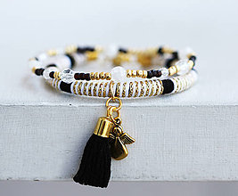 Náramky - Strapcový náramok - Zlatý anjelik - 8232028_