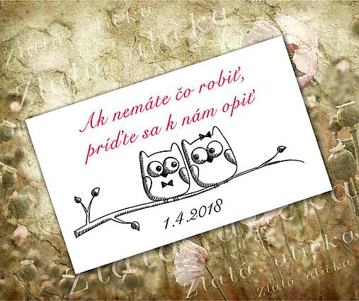 Papiernictvo - Pozvanie ku svadobnému stolu - Sovičky - 8240794_
