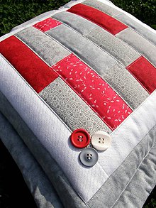 Úžitkový textil - Vankúše - pásy - patchwork - 8240318_