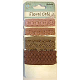 Galantéria - VÝPREDAJ! Floral café - čipky hnedé - 8241248_
