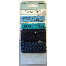 Galantéria - VÝPREDAJ! Floral café - čipky modré - 8241277_