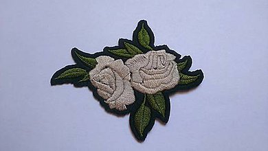 Galantéria - Nažehľovačka Biele ruže (NZ314) - 8243350_