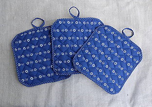 Úžitkový textil - Chňapka - farebné varianty (vzor modrotlač) - 8241080_