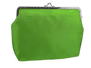 Kabelky - Spoločenská saténová dámská zelená kabelka, taštička 55A - 8246046_