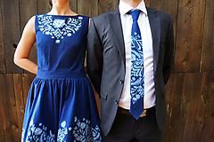 Šaty - Šaty modrotlač Cibuľačky - 8250913_