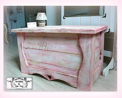 Nábytok - Velká truhlica "Vintage rose" - 8251209_