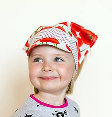 Detské čiapky - Dievčenská šatka so šiltom - maky - 8253246_