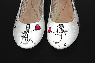 Ponožky, pančuchy, obuv - svadobné balerínky II - 8259272_