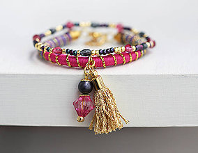 Náramky - Strapcový náramok - Závan orientu - 8257057_