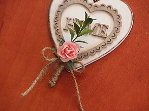 Svadobné pierka - Č. 153 Pierka s krušpanom a ružovou ružičkou - 8256706_