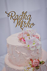 Dekorácie - Zápich na svadobnú tortu s menami - 8261899_