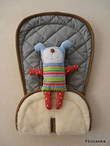 Detský textil - MERINO podložka do kočíka BUGABOO Bee / Buffalo/ Cameleon/ Donkey s ozdobným prešitím ELEGANT grey 100% wool - 8262543_