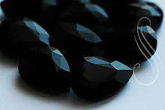 Komponenty - Kabošon sklenený fazetovaný Black Night 13x18 mm - 8261468_