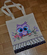 Nákupné tašky - ručne maľovaná tašky - sovy - 8262992_
